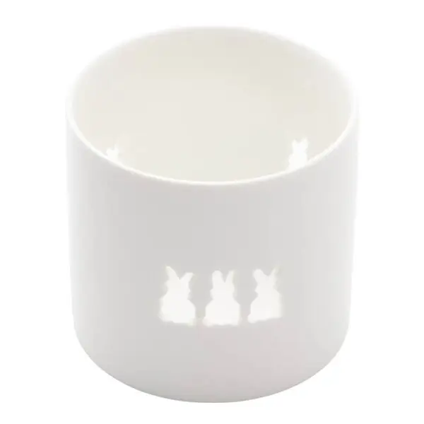 T-lysholder Easter Bunnies medium hvit