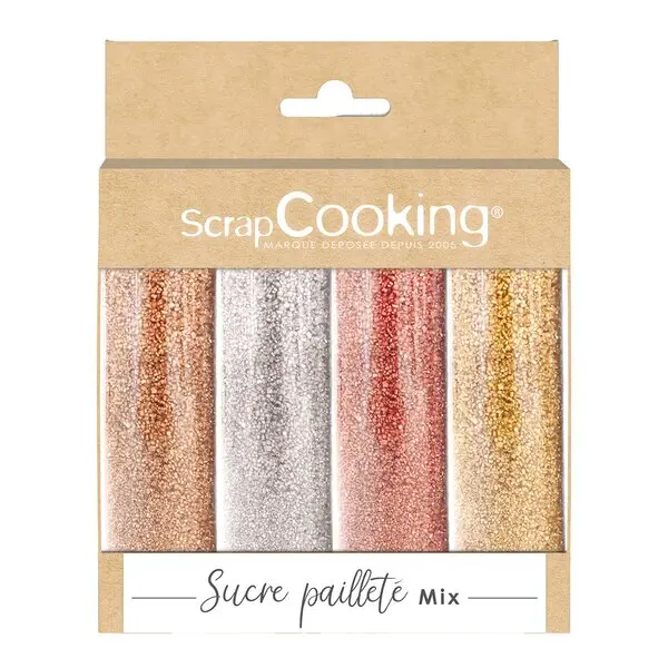 Glitterpulver 4 stk 76 g bronse/sølv/glitter/rosegull