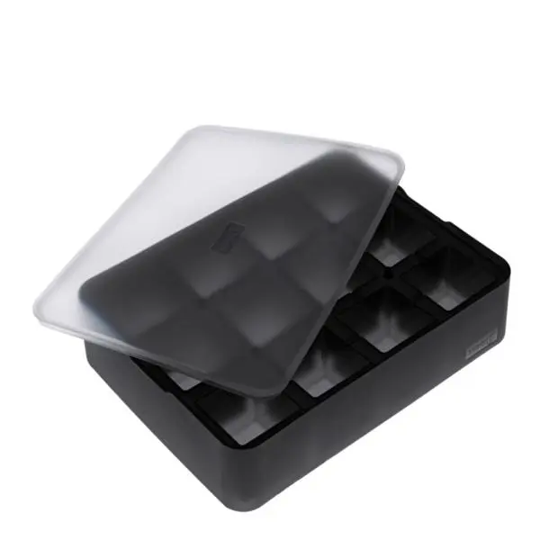 Isbitform terninger m/ lokk 4X4 cm svart