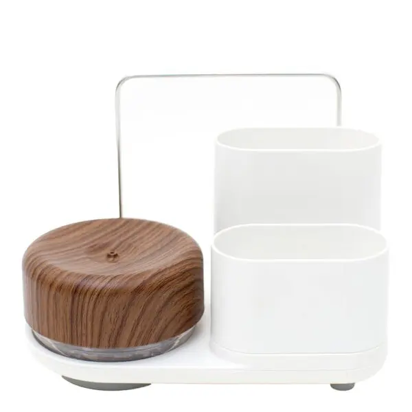 Do-Dish såpedispenser/oppvaskstativ 21,5x12,5x16 cm mørkt tre