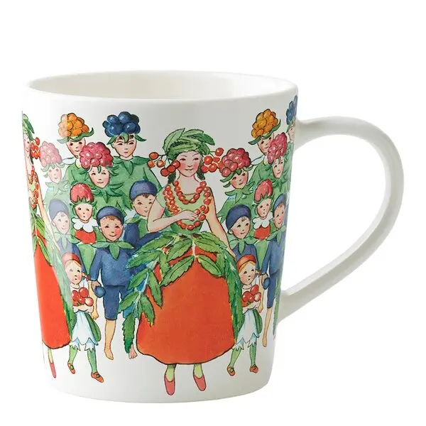 Elsa Beskow august krus med håndtak 40 cl hvit