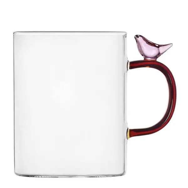 Birds kopp 45 cl fugl rosa