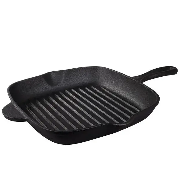 Cast iron grillpanne firkantet 2,2L svart