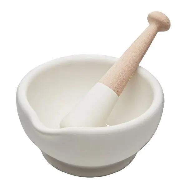 Morter og pistill 21 cm hvit
