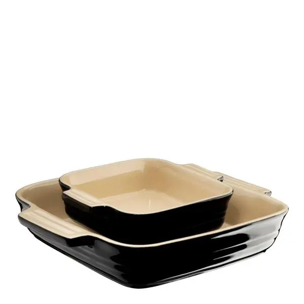 Ildfaste form 2 stk 23+13 cm black