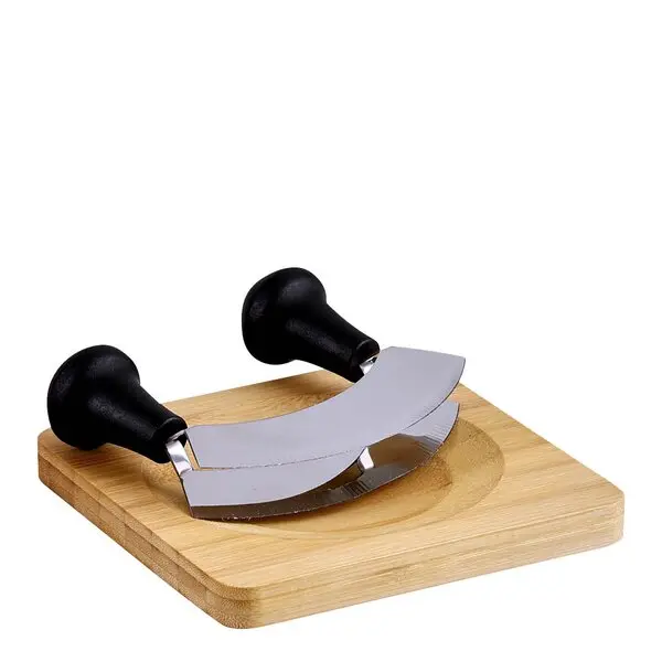 Urtehakkebrett med hakkniv 16 cm bambus