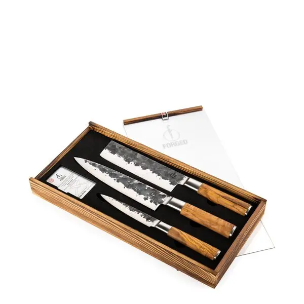 Knivsett 3 deler 35/32/25 cm olive