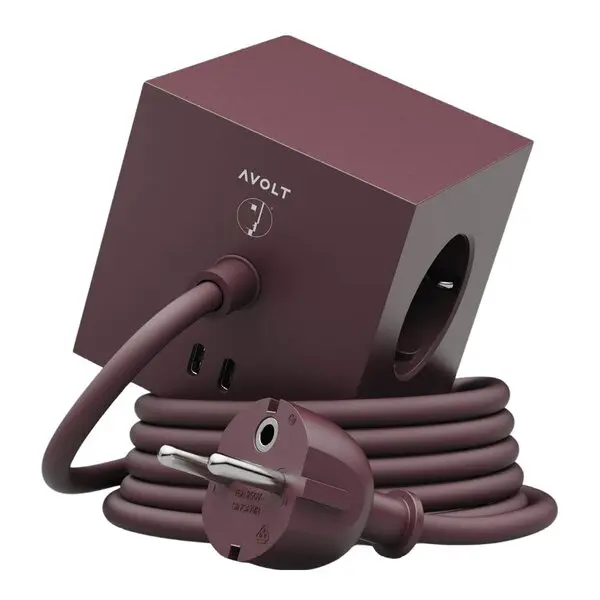 Square 1 Bauhaus Archiv USB-C kabel 1,8 m Mulberry Red