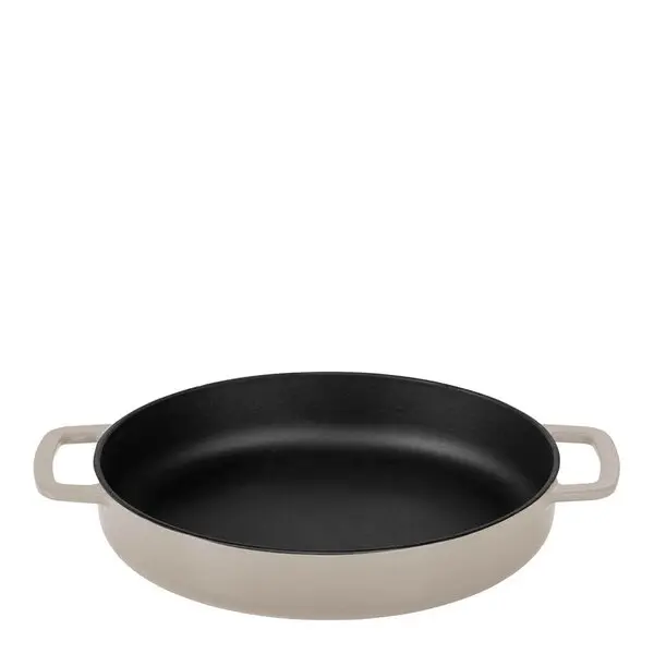 Støpejernspanne emaljert 28 cm sand