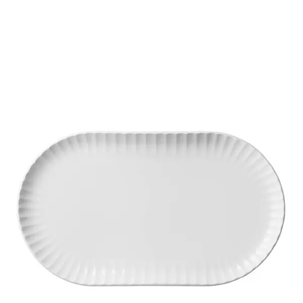 Bernadotte coupe serveringsfat 38x23 cm hvit
