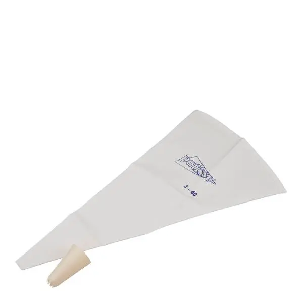Sprøytepose m/ stjernetylle plast L 40 cm hvit