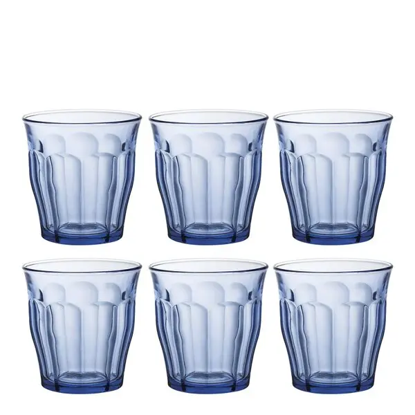 Picardie vannglass 25 cl 6 stk marin blå