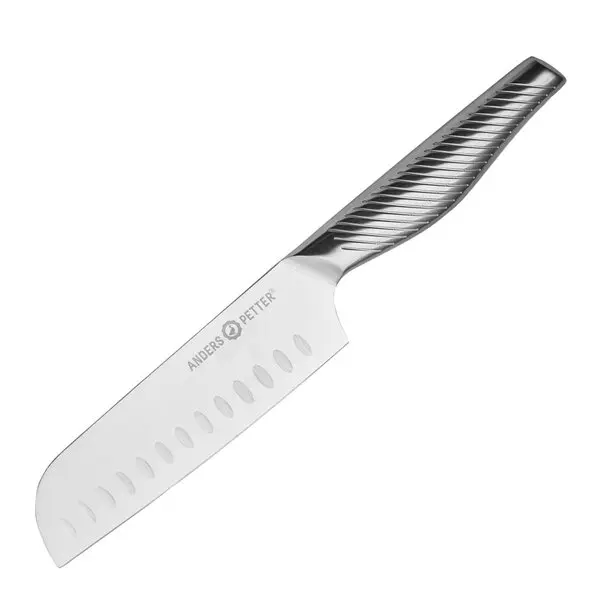 Santokukniv 30 cm børstet stål
