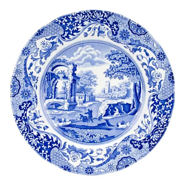 Blue Italian tallerken flat 27 cm blå/hvit
