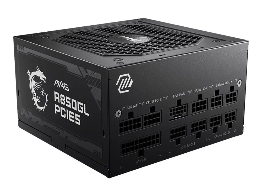 MSI MAG A850GL PCIE5 - Strømforsyning (intern) - ATX12V 3.0/ EPS12V - 80 PLUS Gold - AC 100-240 V - 850 watt