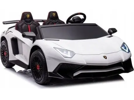 Lean Cars Dvivietis vaikiškas elektromobilis Lamborghini XXL, baltas