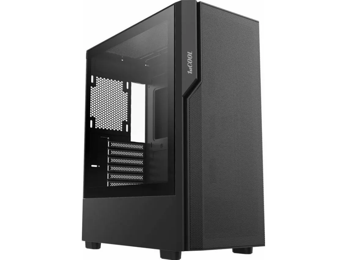 1stCOOL 1stCOOL-deksel GAMER 5, Mid tower, AU, USB 3.0, USB-C, bez zdroje, cerná