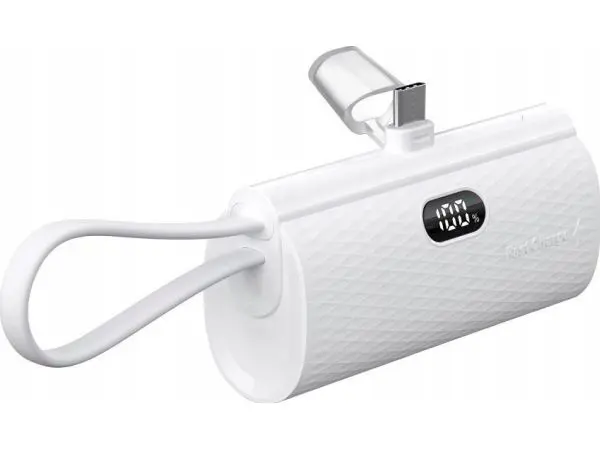 Powerbank ForCell FORCELL F-ENERGY Power Plug F5K3 powerbank 5 000mAh z wbudowanym złączem Typ C PD 20W biały