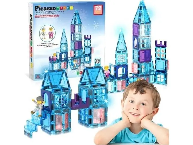 Picasso Tiles 72 pc Ice Winter Theme Magnetic Tiles set