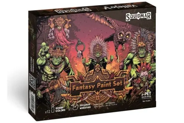 "Vallejo - Game Color / 12 farger + figur - Squidmar Miniatures Fantasy Paint Set, 18 ml