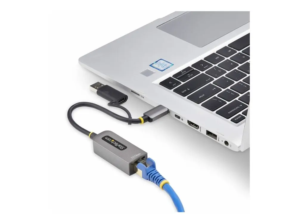 StarTech.com 2.5GbE USB-C to Ethernet Adapter with USB-A Converter - Nettverksadapter - USB-C 3.2 Gen 1 / Thunderbolt 3 - 10M/100M/1G/2,5 Gigabit Ethernet