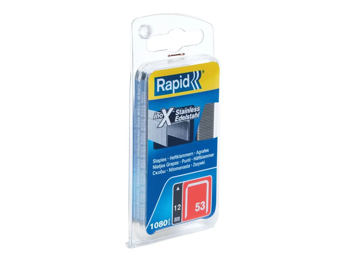 Stifter i rustfritt stål. stål "Rapid" 53/12 1080 stk.