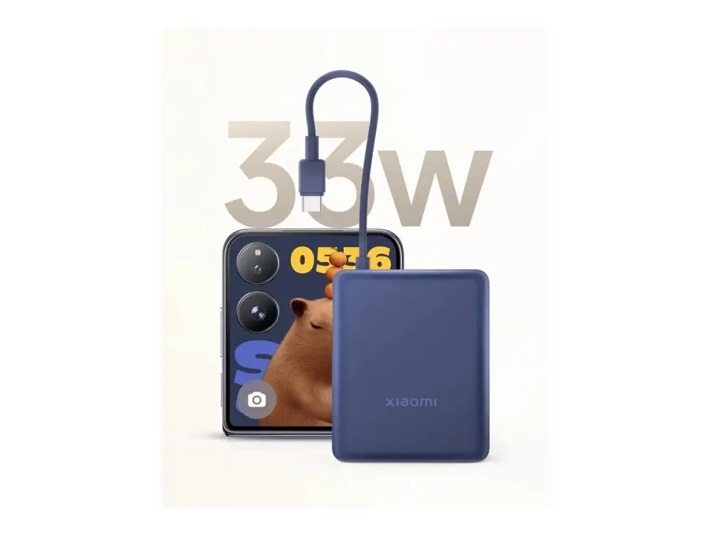 Xiaomi 33W Power Bank (integrert kabel) | 10000mAh