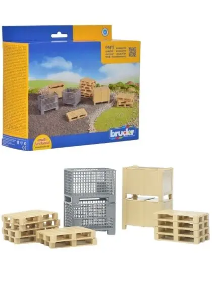 Bruder Logistics Set – lekepaller og kasser for realistisk lagerlek - 02415
