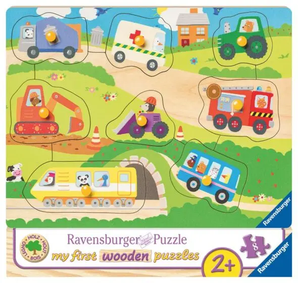 Ravensburger anleggsmaskiner knottepuslespill 8 brikker - puslespill i tre