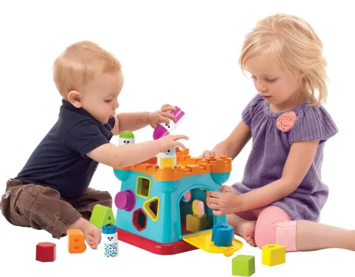 Bkids Activity Shape Sorting Castle - putteboks slott med stablefigurer og klosser - 13 deler