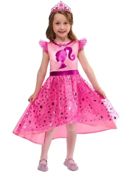 Barbie pakke med kjole, tiara, armbånd og ring – 4–6 år / 116 cm