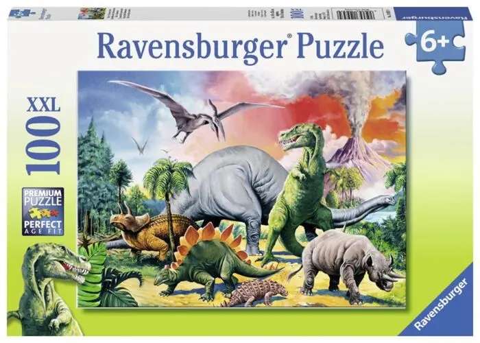 Ravensburger XXL puslespill 100 brikker - dinosaurer og vulkanutbrudd