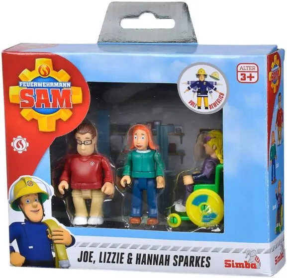 Brannmann Sam figursett - familien Sparkes - 3 figurer