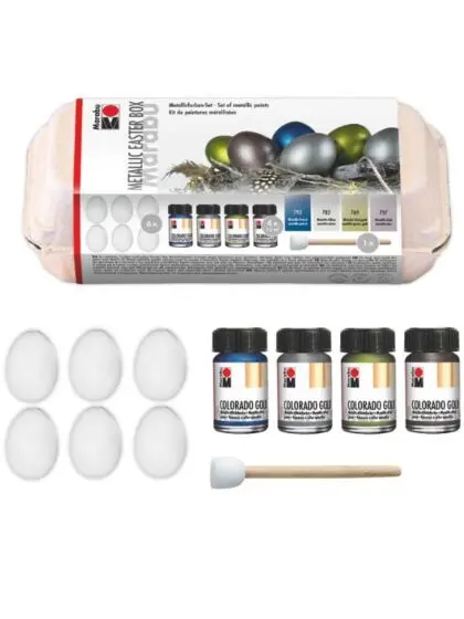 Marabu Metallic påskesett med egg - 4 farger