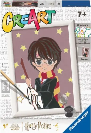 CreArt Harry Potter malesett med forhåndstrykt lerret og akrylmaling