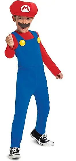 Nintendo Super Mario kostyme Small - 4-6 år - Mario heldrakt med hatt