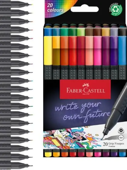 Faber-Castell Grip penn med small spiss - 20 farger