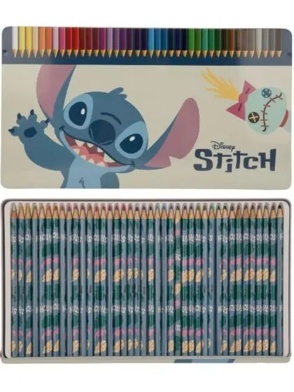 Disney Stitch fargeblyanter i metallskrin – 40 farger for kreativ lek
