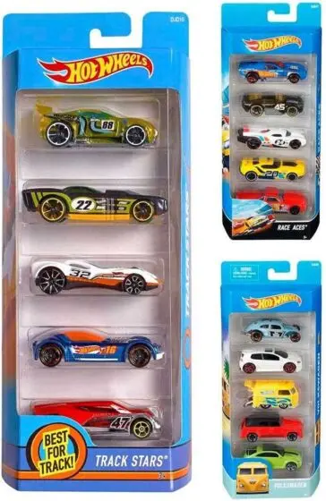 Hot Wheels basic track star die cast - 5 pack metallbiler