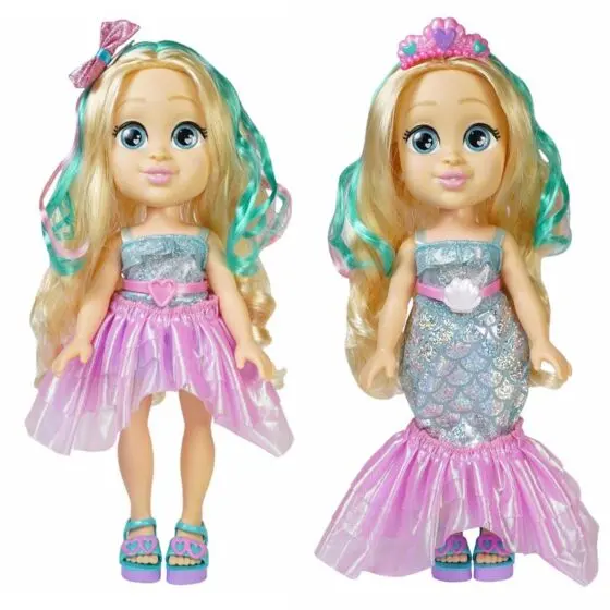 Love Diana Doll Mashup Party to Mermaid - dukke med to antrekk i ett - 33 cm