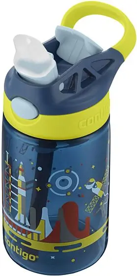 Contigo Gizmo Flip 420 ml drikkeflaske - marineblå med verdensrom-motiv