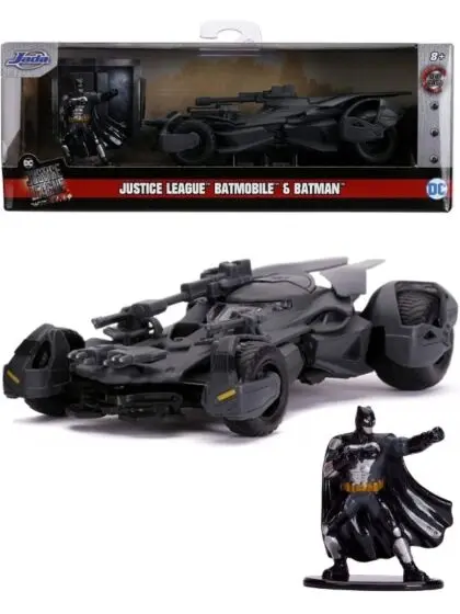 Batman Justice League Batmobile bil med actionfigur i metall - 13 cm