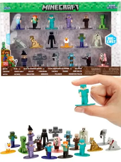 Minecraft Nano figursett serie 12 - 18 figurer i metall