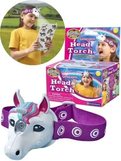 Brainstorm Unicorn Head Torch – enhjørning hodelykt for barn