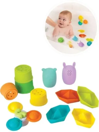 Infantino Spin Squirt & Sail badesett – 11 myke badeleker