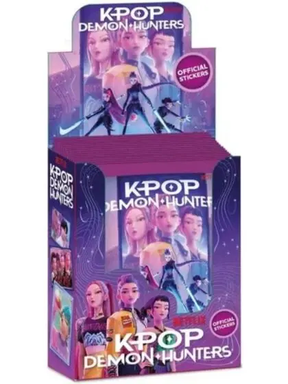 K-Pop Demon Hunters display - 40 klistremerkepakker