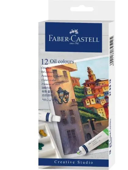 Faber-Castell oljemaling - 12 farger i tube