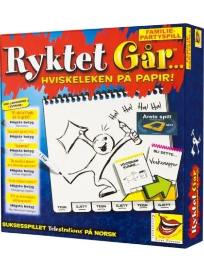 Ryktet går... Hviskeleken på papir - tegn og gjett