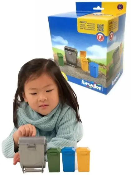 Bruder sett med 4 søppeldunker - 02607