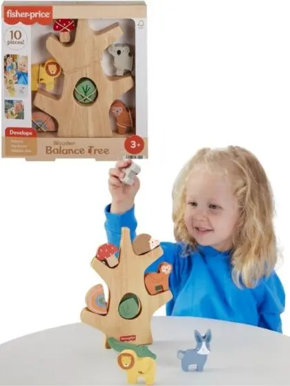 Fisher-Price Wooden Balance Tree - stabletre i tre med 10 deler